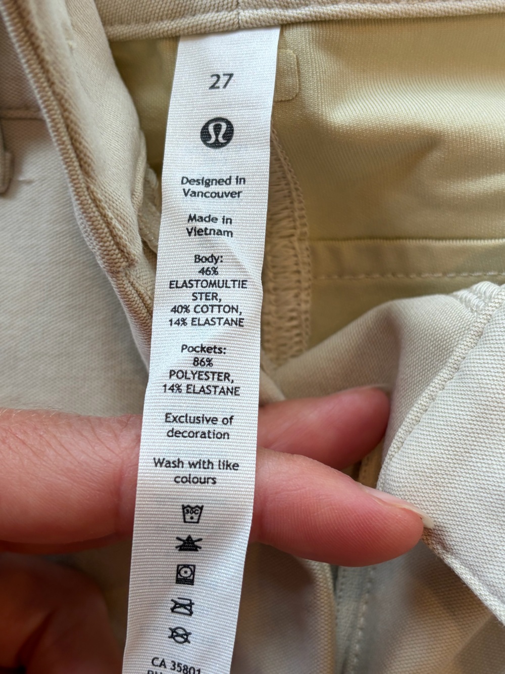 NWT Lululemon City Sleek 5 Pocket Wide-Leg High-Rise Pant Natural Ivory size 27 - Picture 5 of 10